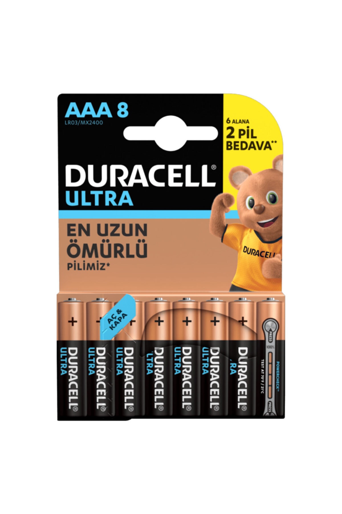 DURACELL ALKALİN TURBOMAX MX2400 AAA 8 2 İNCE KALE Ucuzbudur