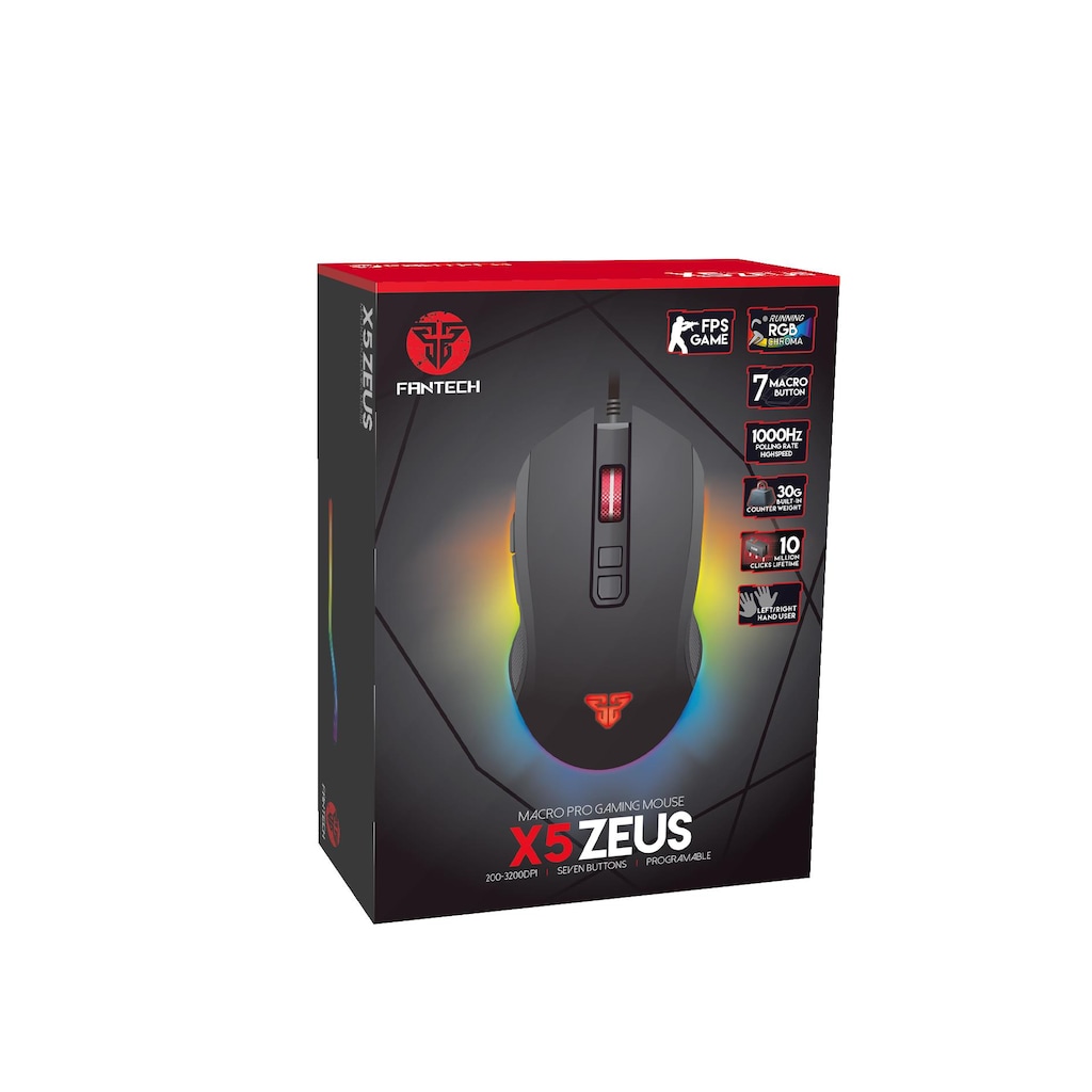  FANTECH X5  ZEUS RGB CHROMA 7 TU GAMNG MOUSE Ucuzbudur